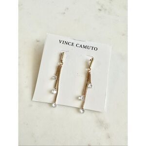 Vince Camuto cubic zirconia dainty dangle earrings